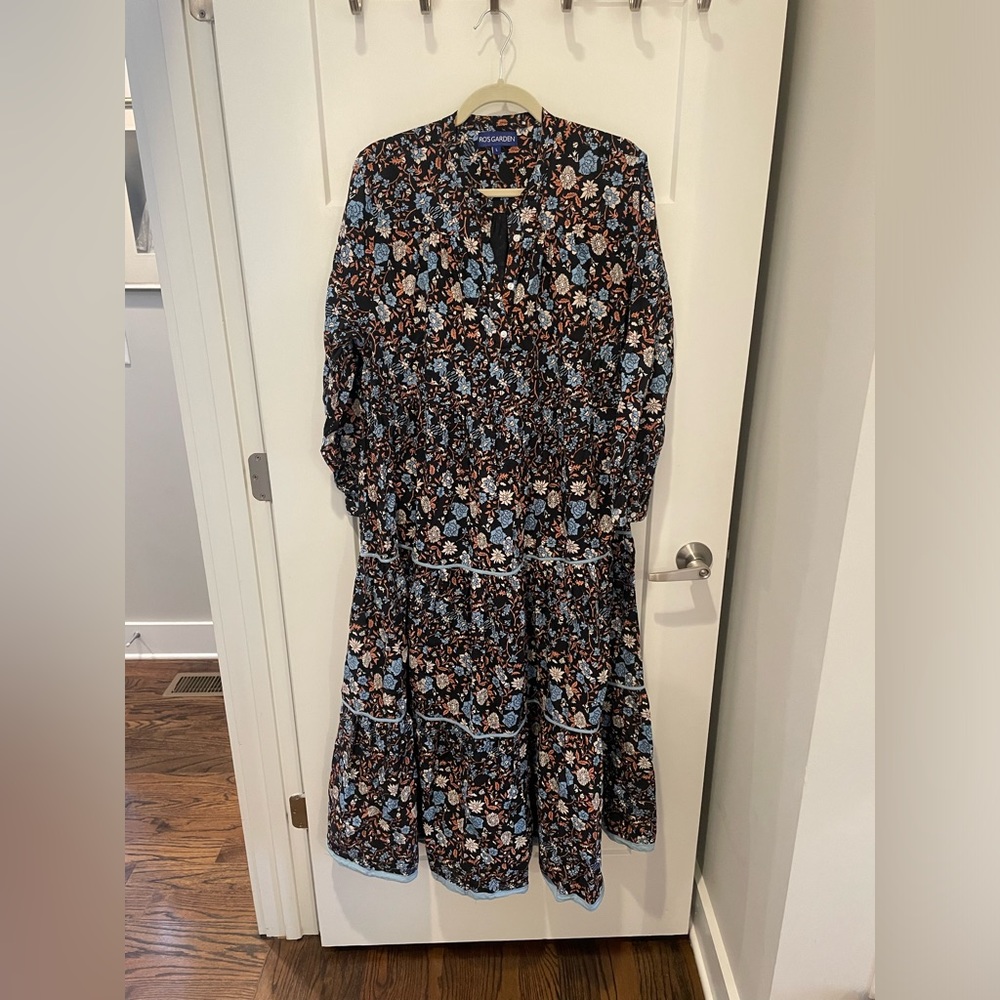 Ro’s Garden caftan cotton maxi dress sundress long sleeve